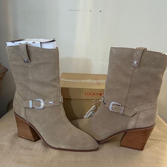 Lucky Brand Women's Taupe Heeled Boots - Picture 4 of 5
